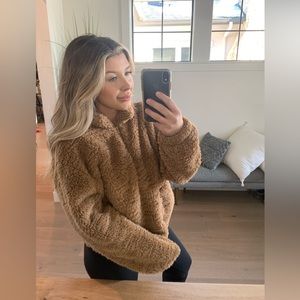 Gap teddy half zip pullover